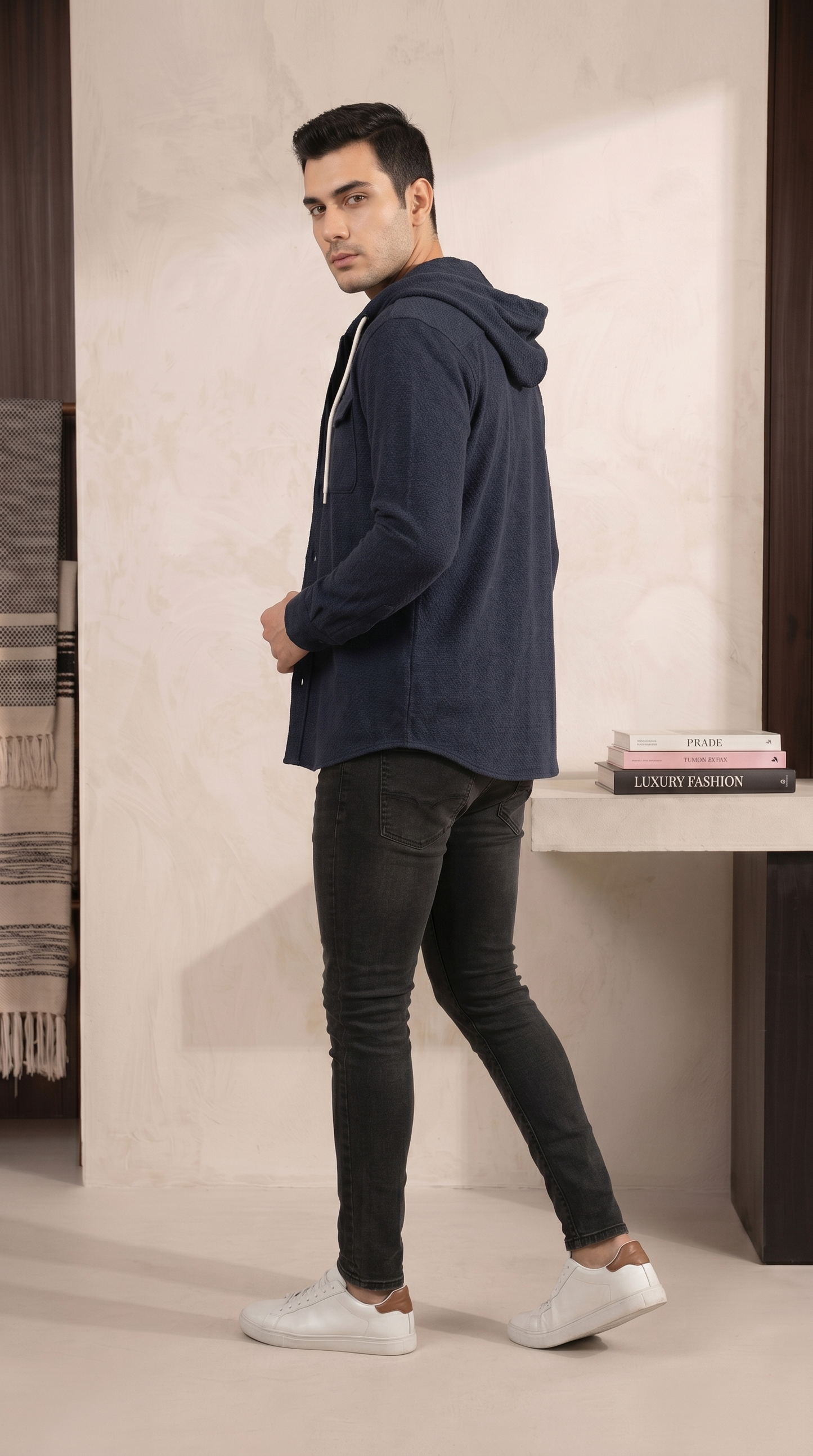 Hooded button-down Shirt