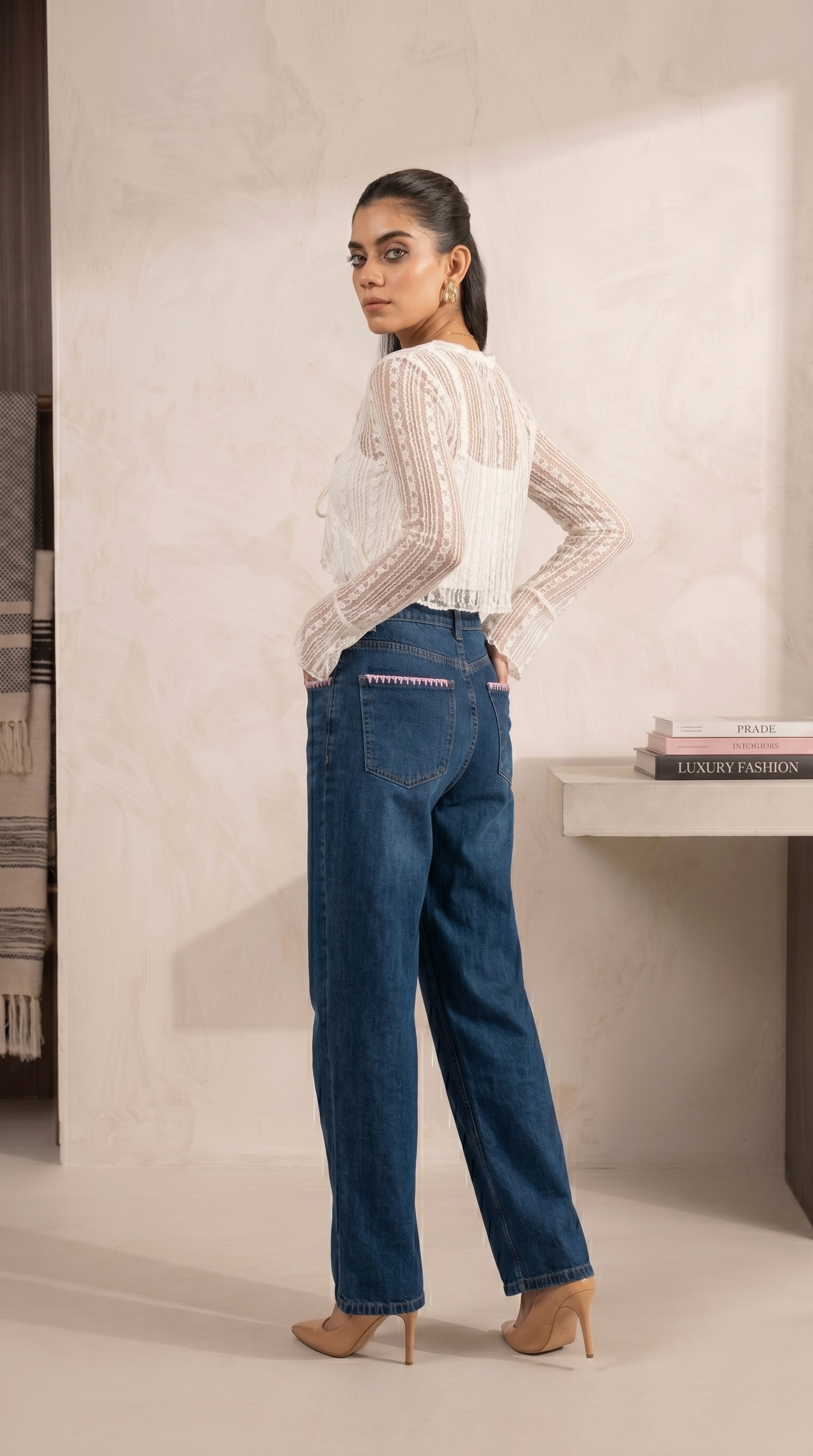 Embroidered Straight Fit Jeans