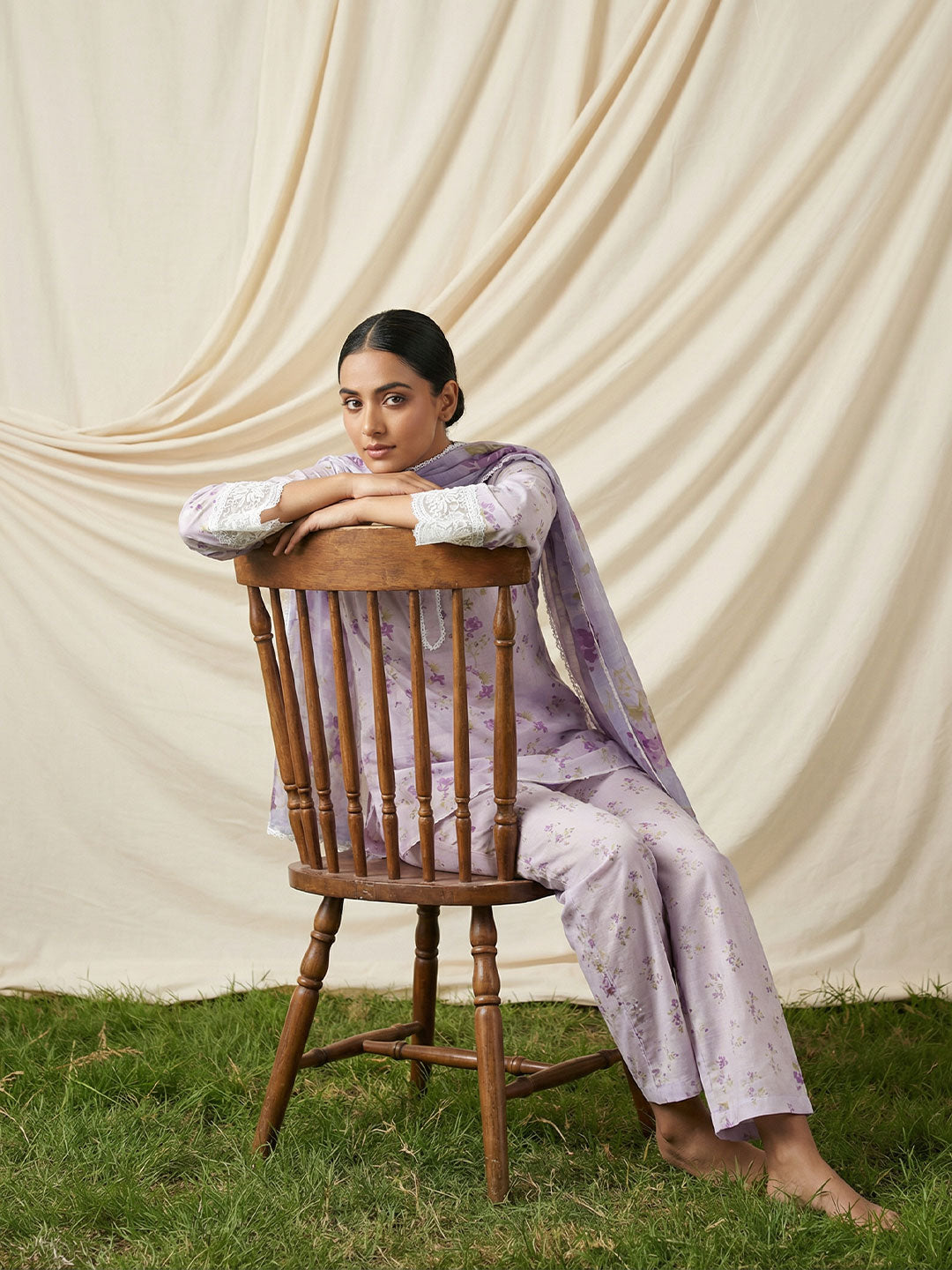 3-Pcs Stitched Lawn Suit Blush Muse