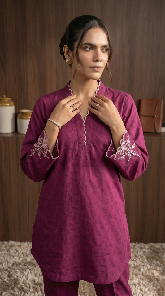 2-PIECE EMBROIDERED SUIT