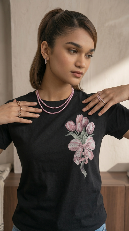 Ladies Boat Neck Basic Tee