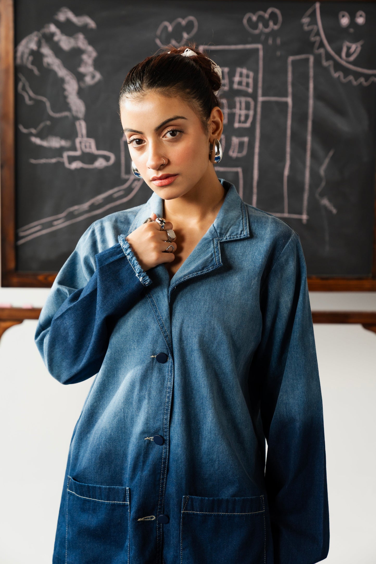 Gradient Shirt with Structured Coat Fit Cord Set Shirt