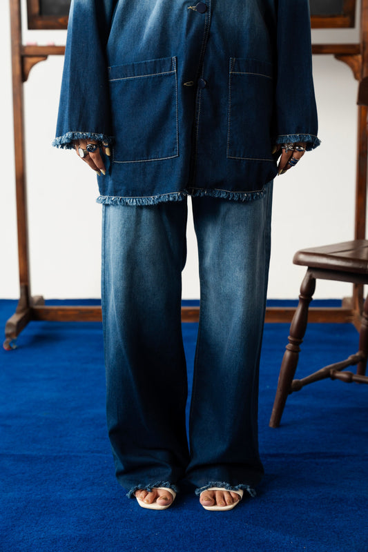 Gradient Shirt with Structured Coat Fit Cord Set Pant