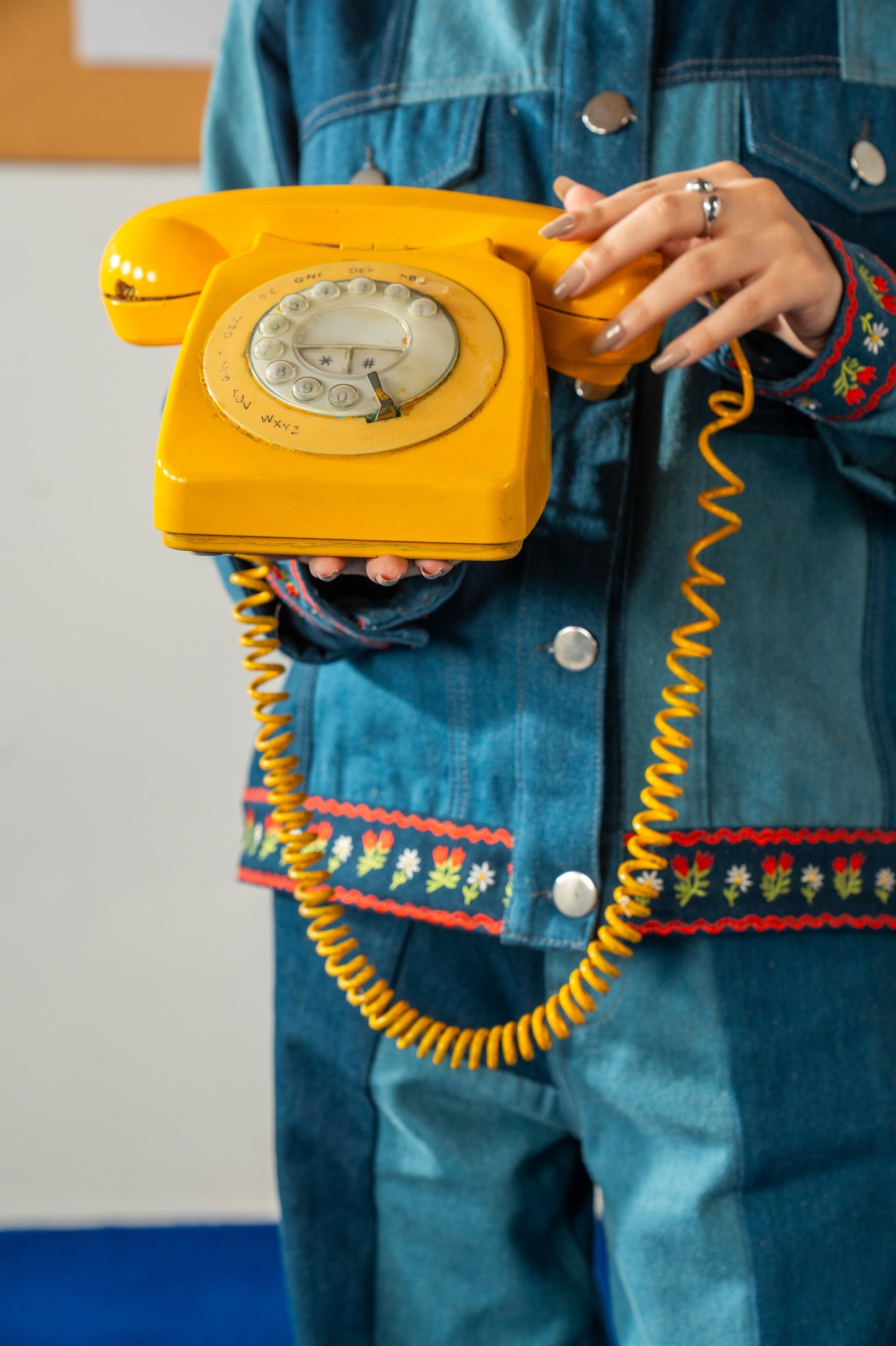 Embroidered Denim Jacket with Patch Details