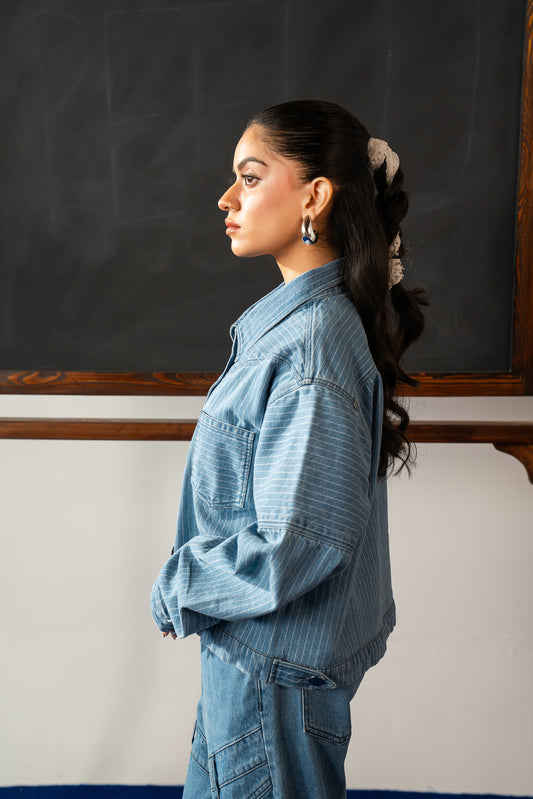 Striped Denim Jacket