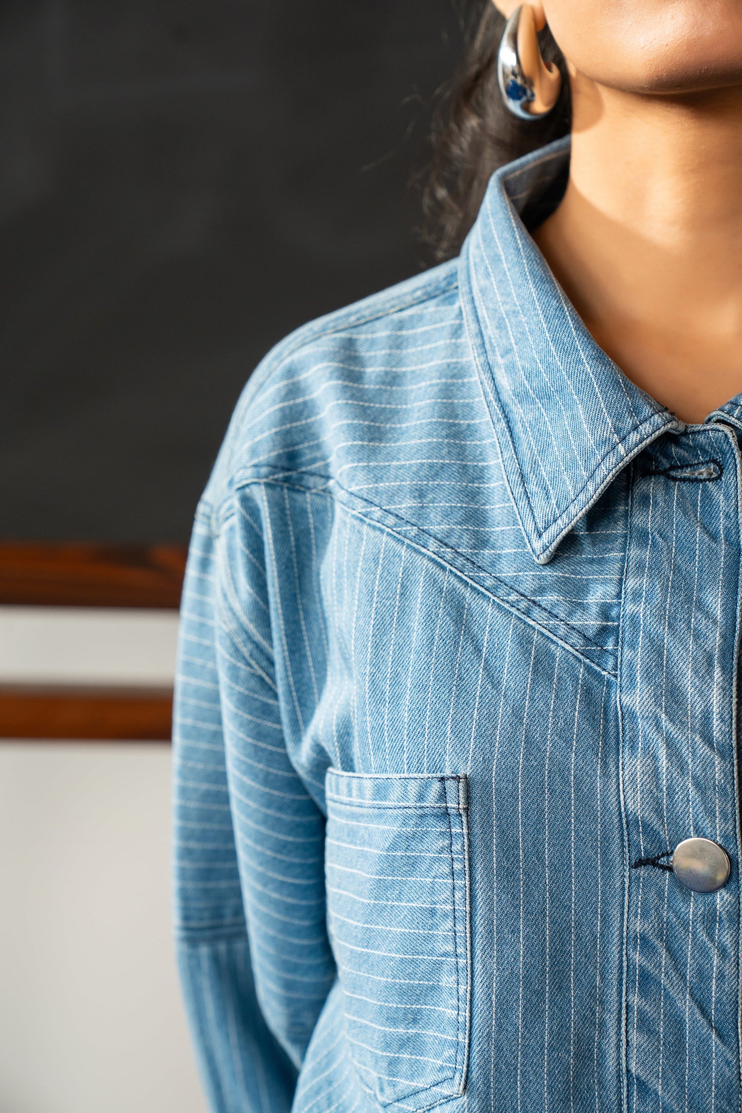 Striped Denim Jacket