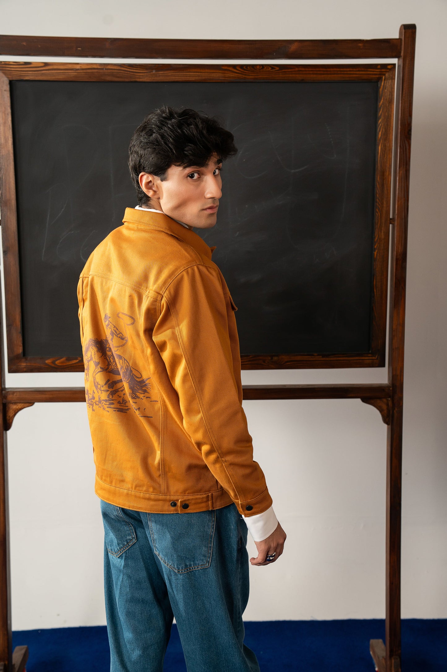 Men Jacket with Embroidered and Print Details
