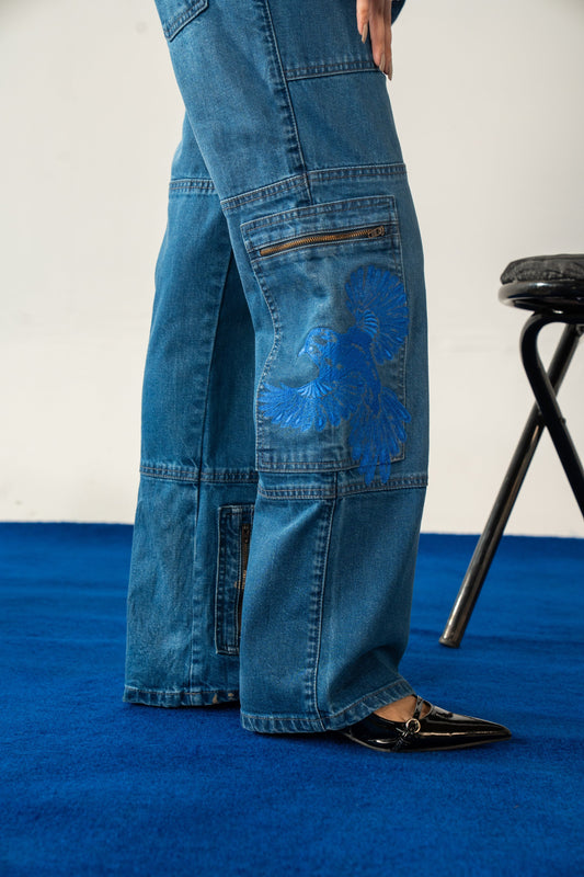 Embroidered Straight Fit Jeans