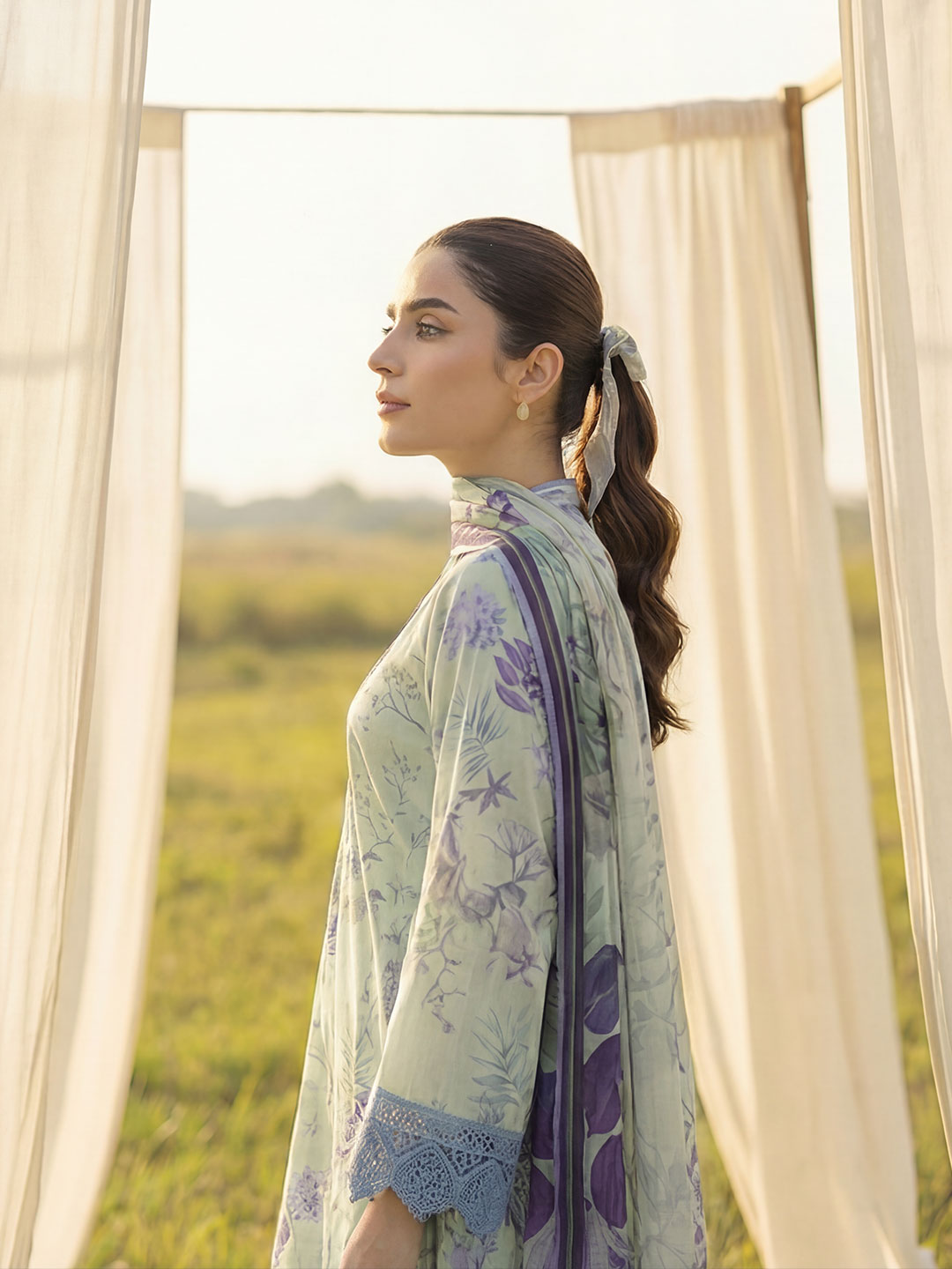 3-Pcs Stitched Lawn Suit Verdant Muse
