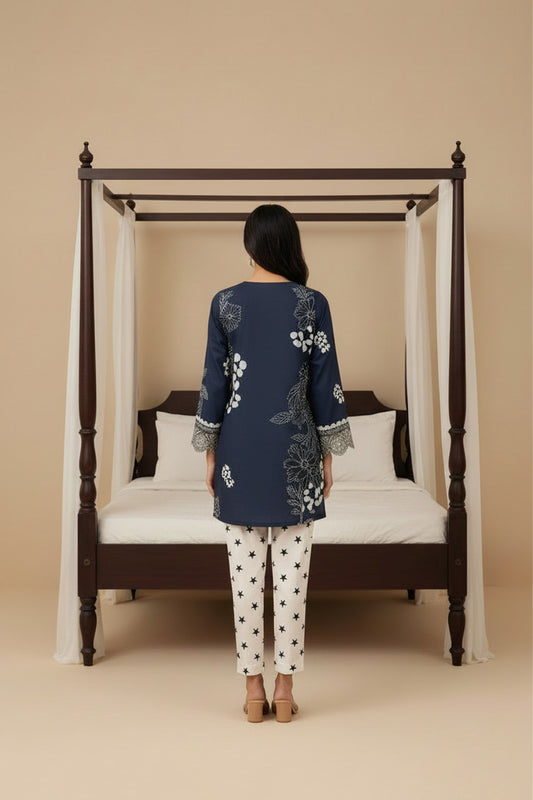 3-Pcs Stitched Lawn Suit Monochrome Muse