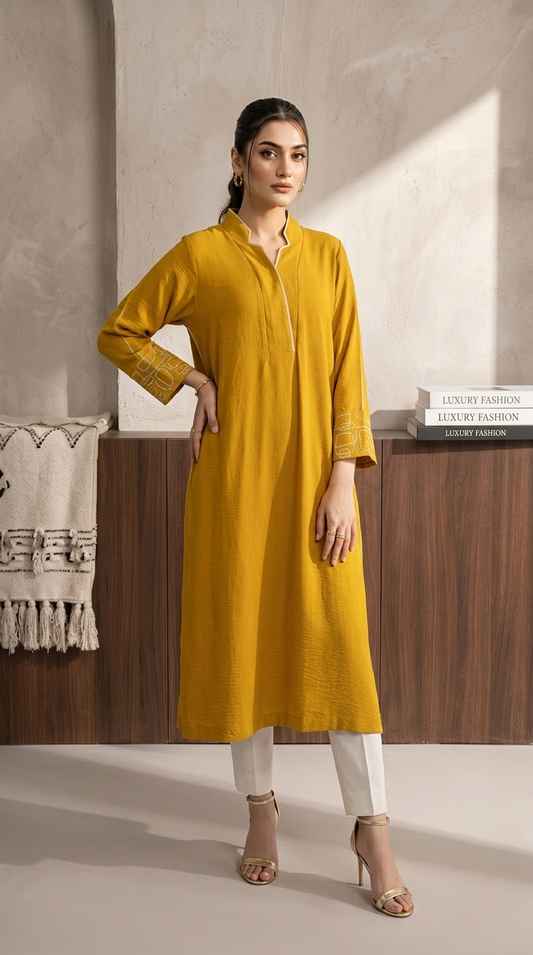 Long-Dress with Embroidered Details