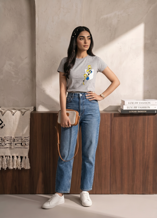 Ladies Boat Neck Basic Tee