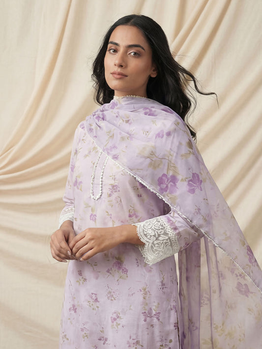 3-Pcs Stitched Lawn Suit Blush Muse