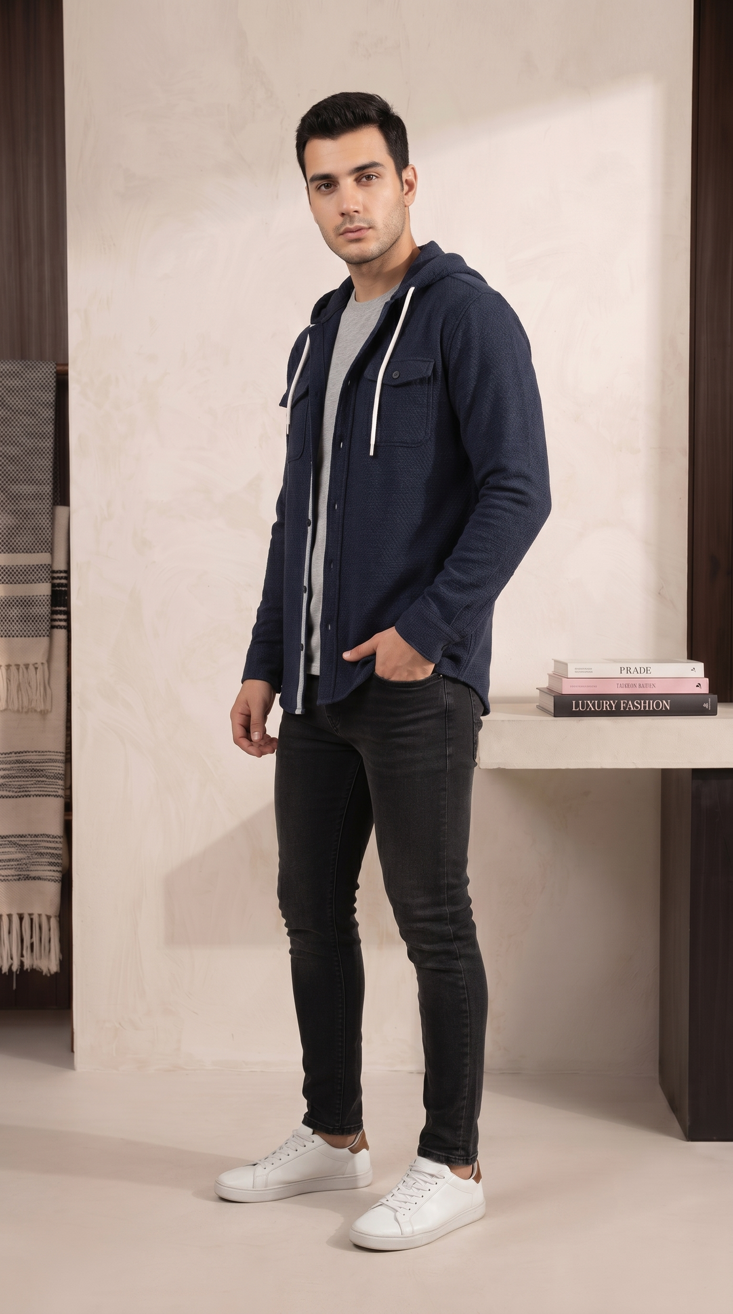 Hooded button-down Shirt