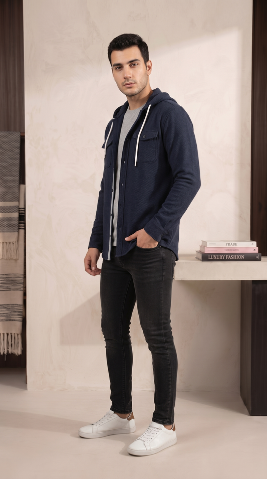 Hooded button-down Shirt