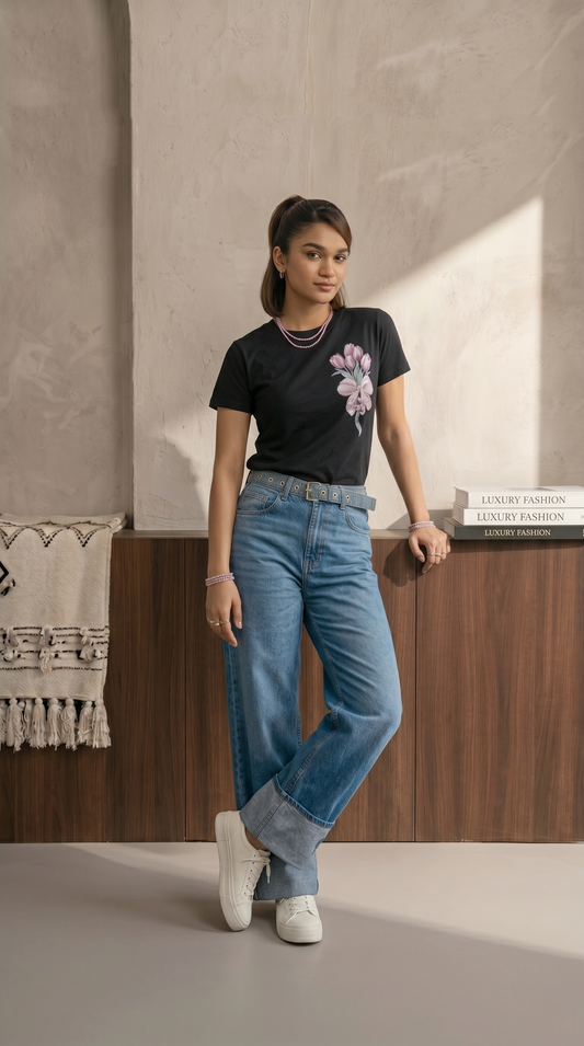 Ladies Boat Neck Basic Tee