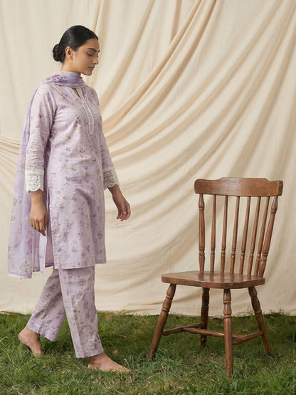 3-Pcs Stitched Lawn Suit Blush Muse