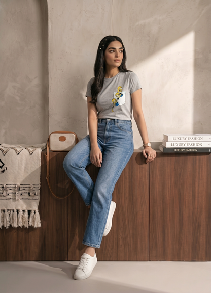 Ladies Boat Neck Basic Tee