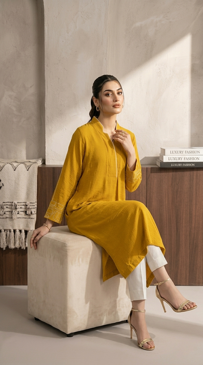 Long-Dress with Embroidered Details