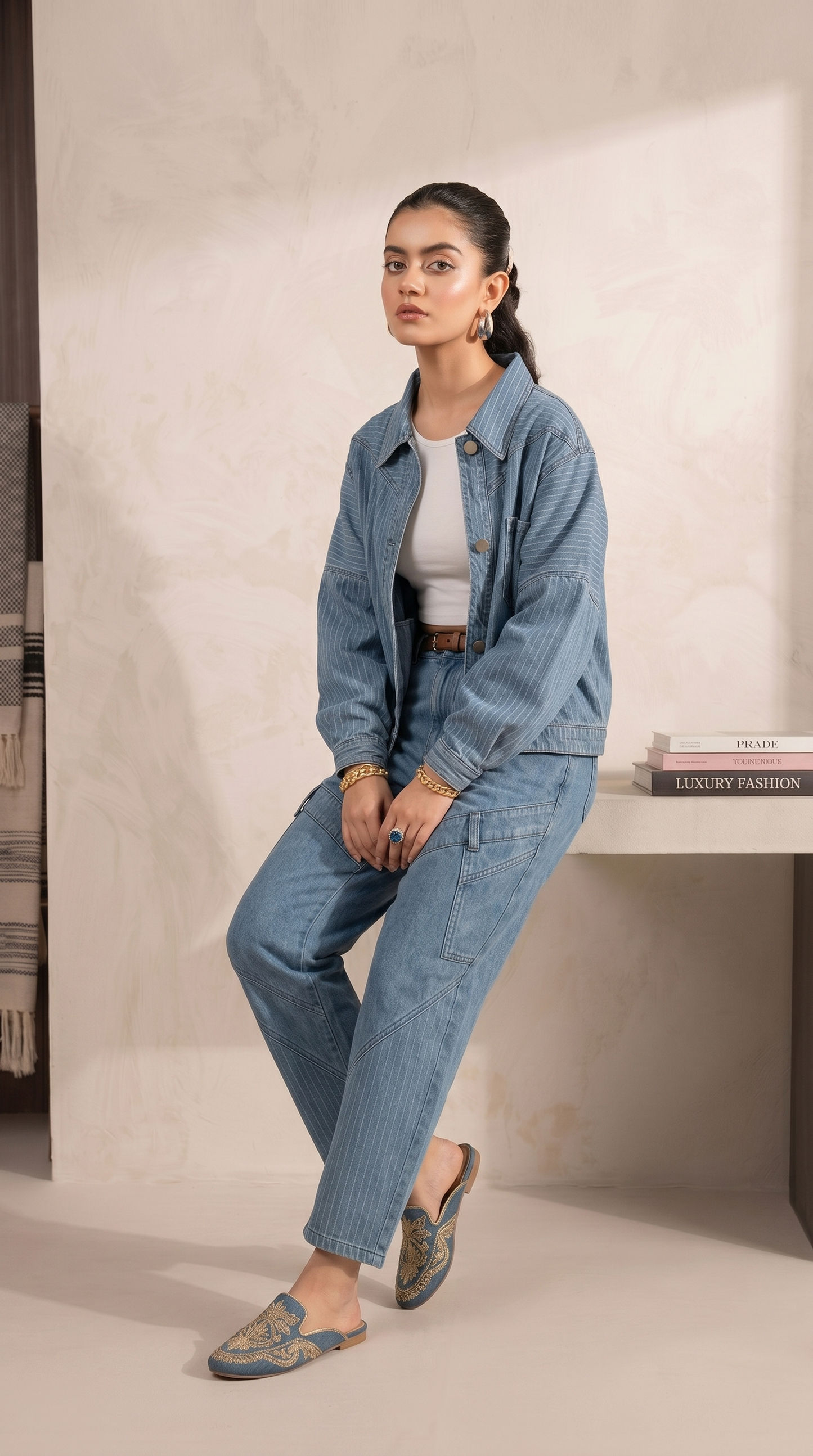 Striped Denim Jacket