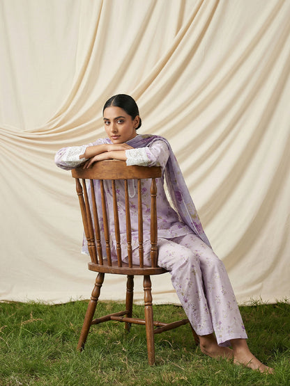 3-Pcs Stitched Lawn Suit Blush Muse