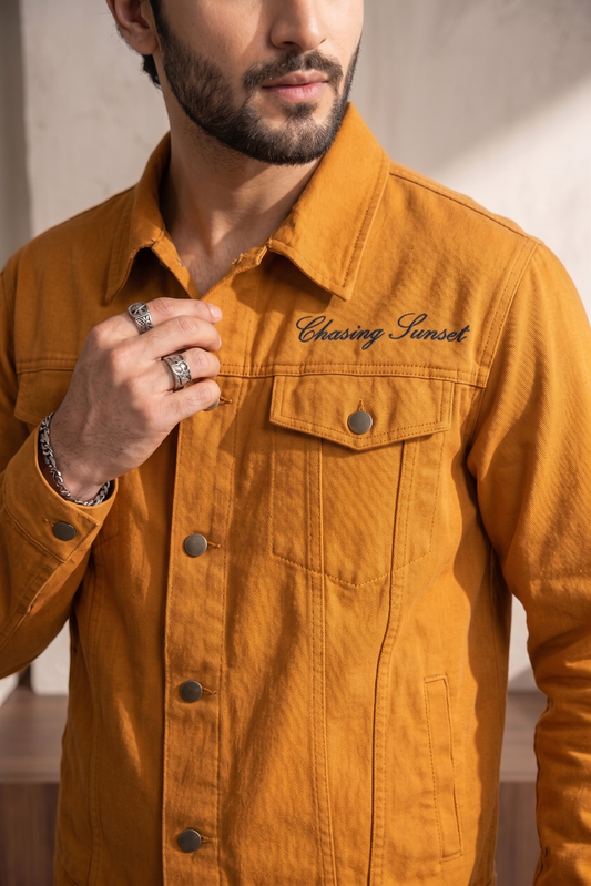 Men Jacket with Embroidered and Print Details