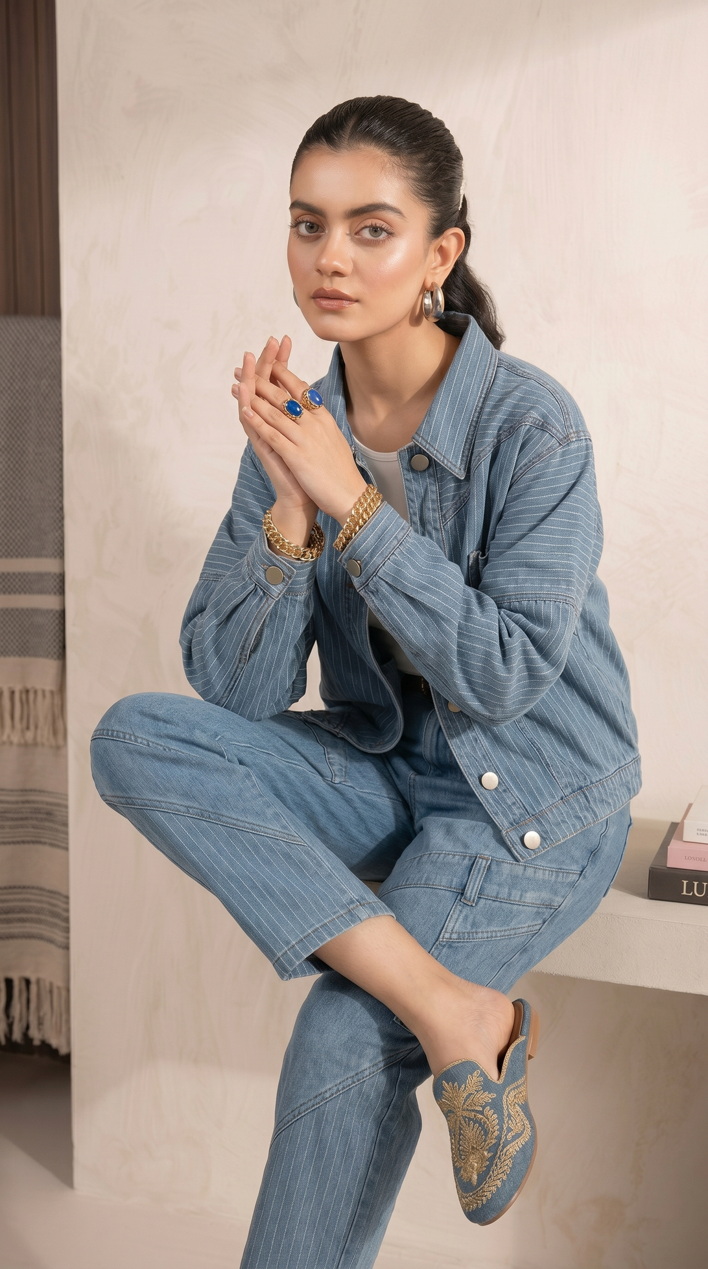 Striped Denim Jacket