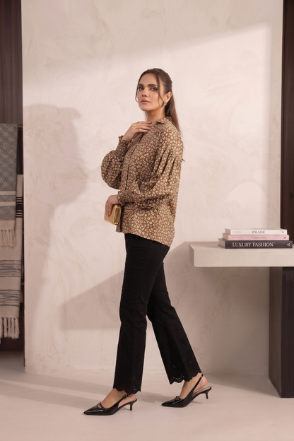Embroidered Flare Pants