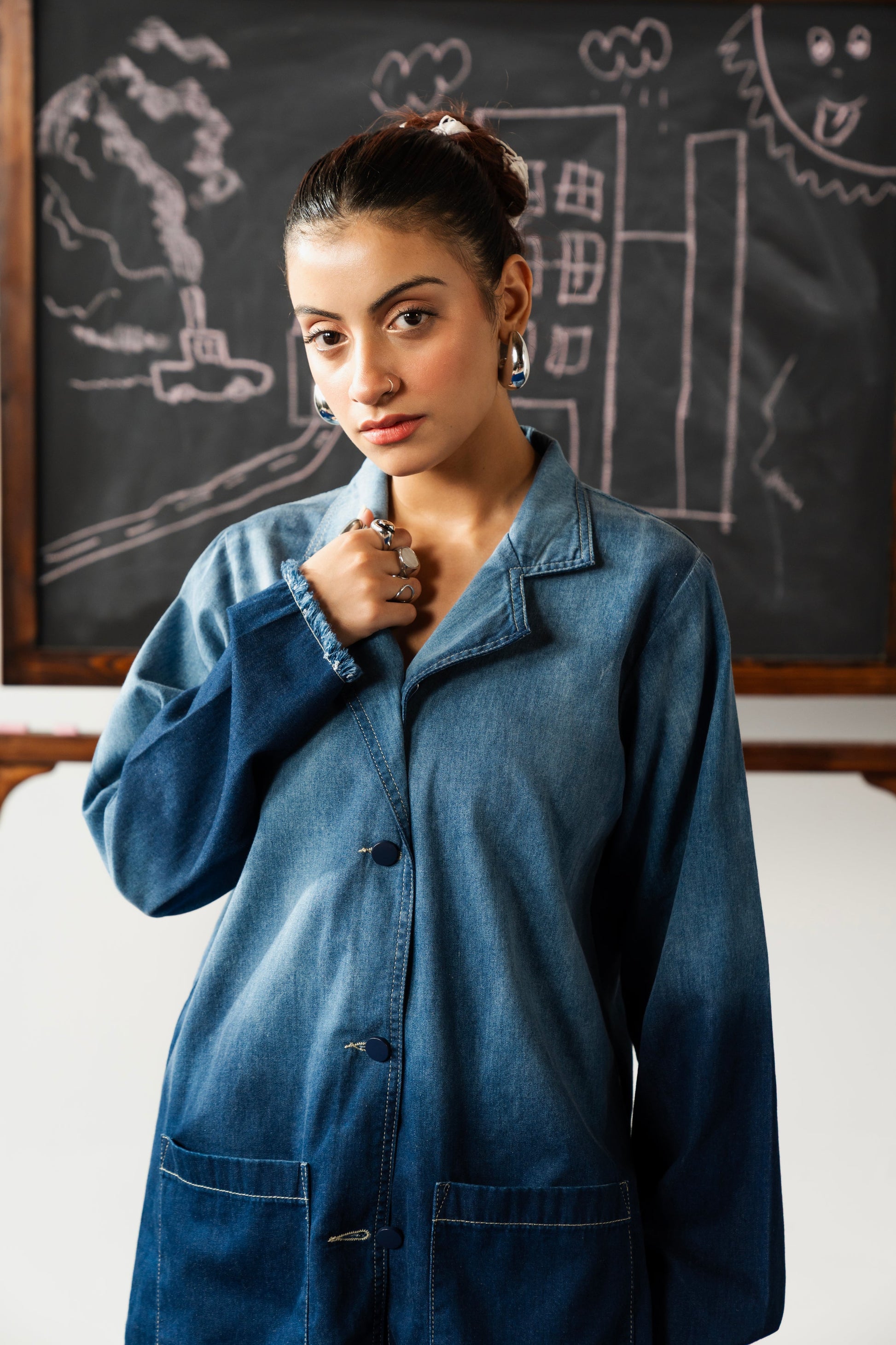 Gradient Shirt with Structured Coat Fit Cord Set Shirt