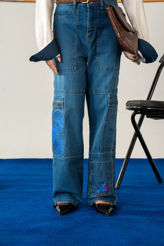Embroidered Straight Fit Jeans