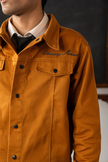 Men Jacket with Embroidered and Print Details