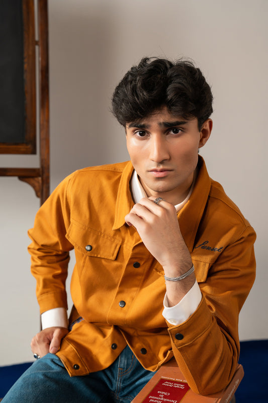 Men Jacket with Embroidered and Print Details