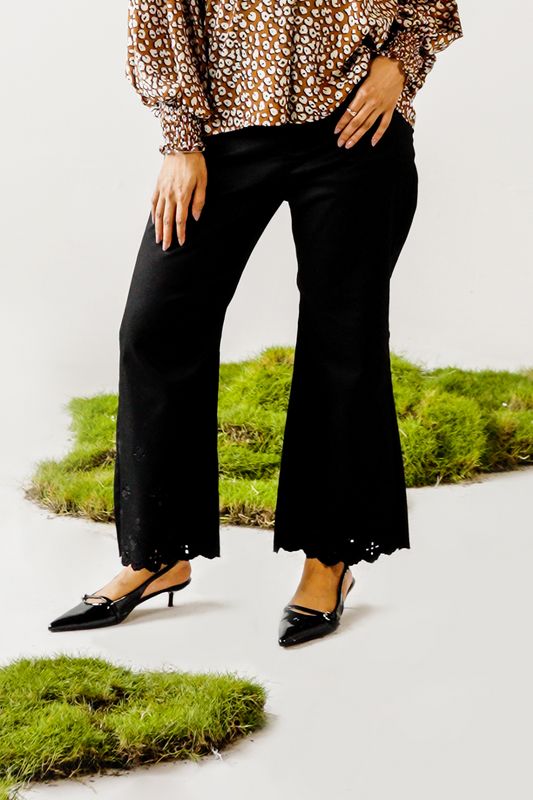 Embroidered Flare Pants - Peelu Online