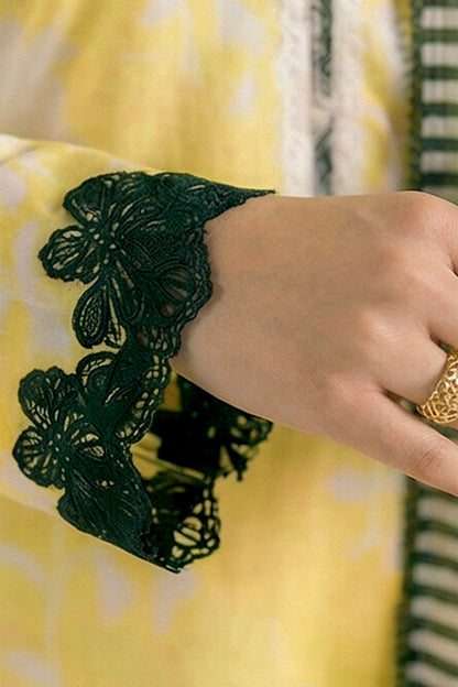 3-Pcs Stitched Lawn Suit Gold Dust