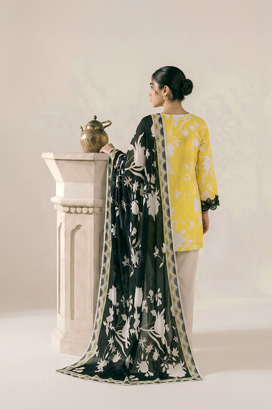 3-Pcs Stitched Lawn Suit Gold Dust