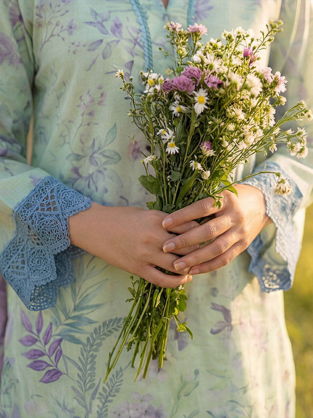 3-Pcs Stitched Lawn Suit Verdant Muse