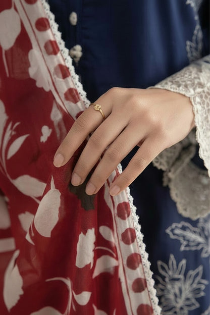 3-Pcs Stitched Lawn Suit Monochrome Muse