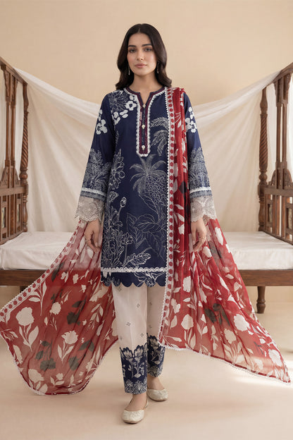 3-Pcs Stitched Lawn Suit Monochrome Muse