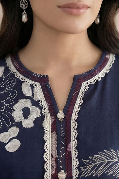 3-Pcs Stitched Lawn Suit Monochrome Muse