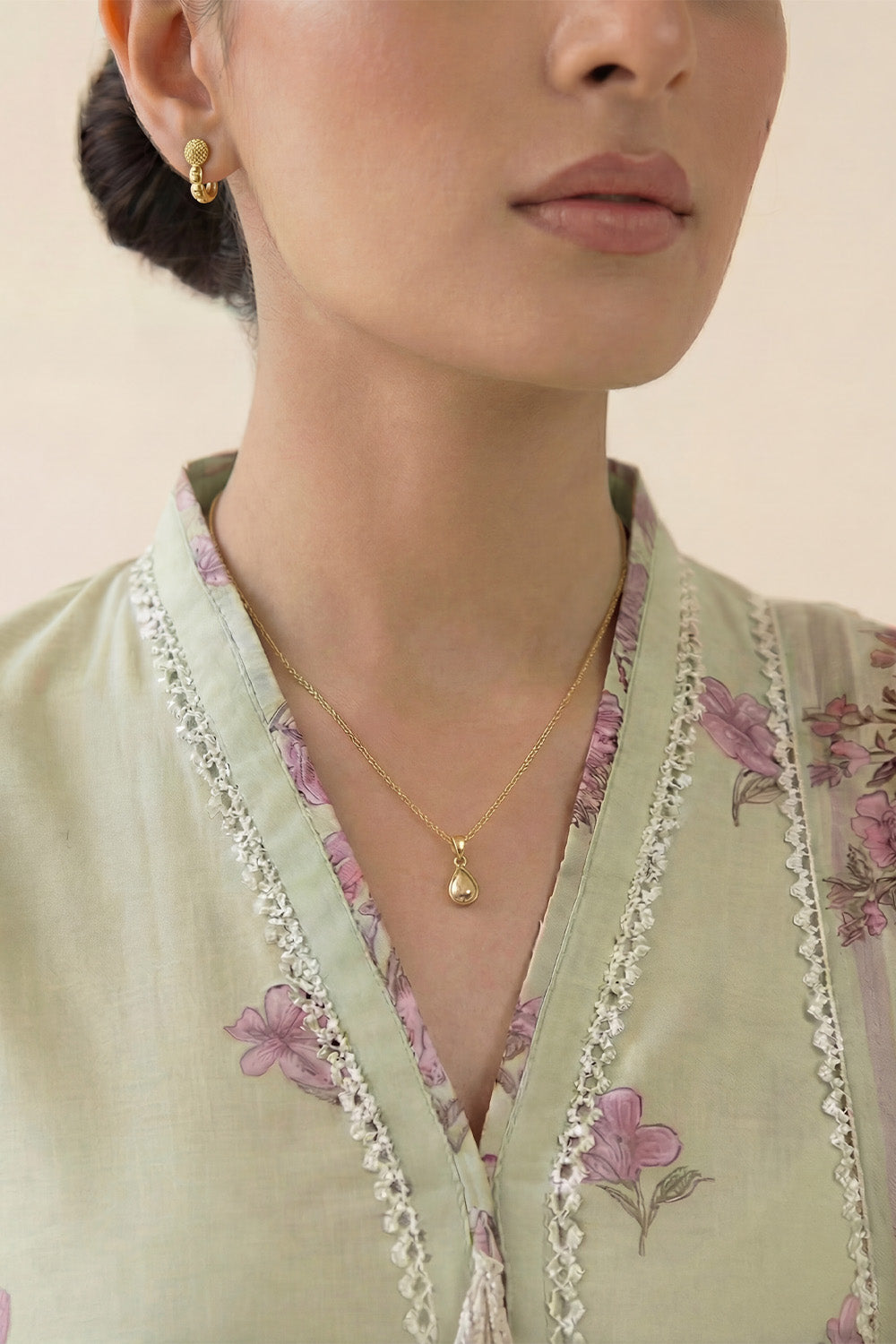 3-Pcs Stitched Lawn Suit Mint Blossom