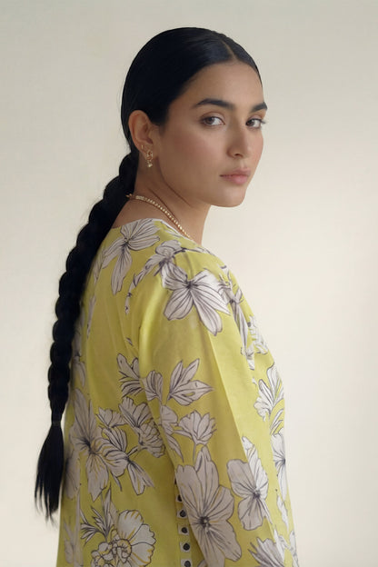 3-Pcs Stitched Lawn Suit Golden Clover