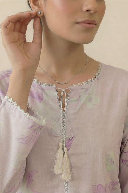 3-Pcs Stitched Lawn Suit Indigo Stripes