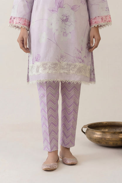 3-Pcs Stitched Lawn Suit Indigo Stripes