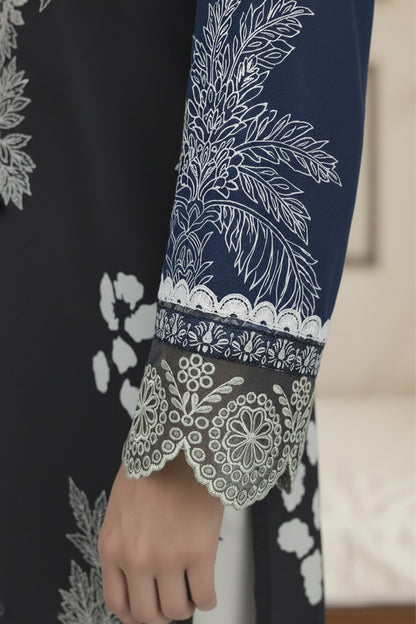3-Pcs Stitched Lawn Suit Monochrome Muse